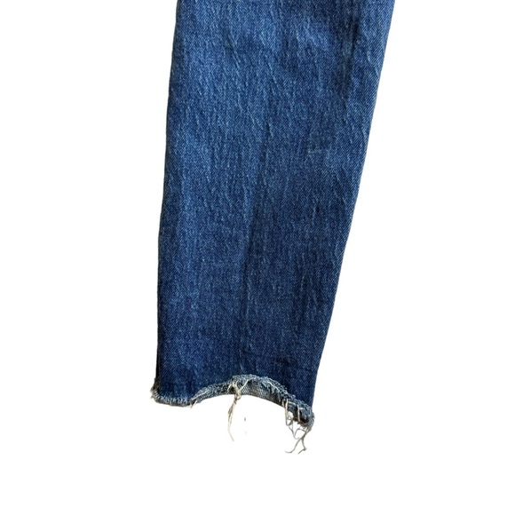 Levi's 501S High Rise Straight Leg Blue Cut Off Raw Hem Red Tab Denim Jeans 24 - Picture 9 of 16
